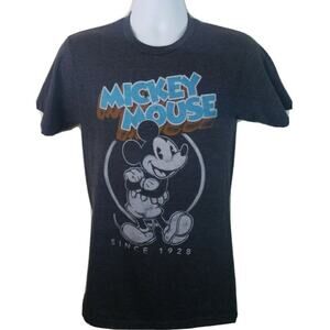 Official Disney Vintage Mickey Mouse Reprint Since 1928 Gray Tshirt Size Small